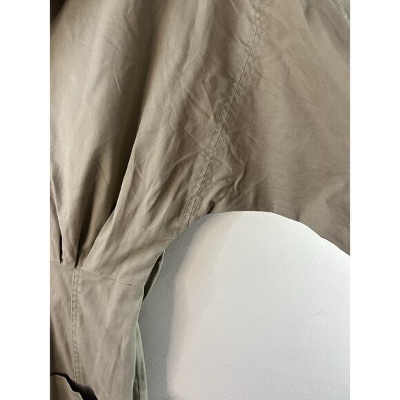 Zara Long Tan Cargo Jumpsuit Cotton Small Missing Belt 4661/337 Utility Chore - Picture 12 of 16